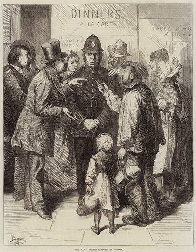 戦争、ロンドンのフランス人難民 作： Frederick Barnard
